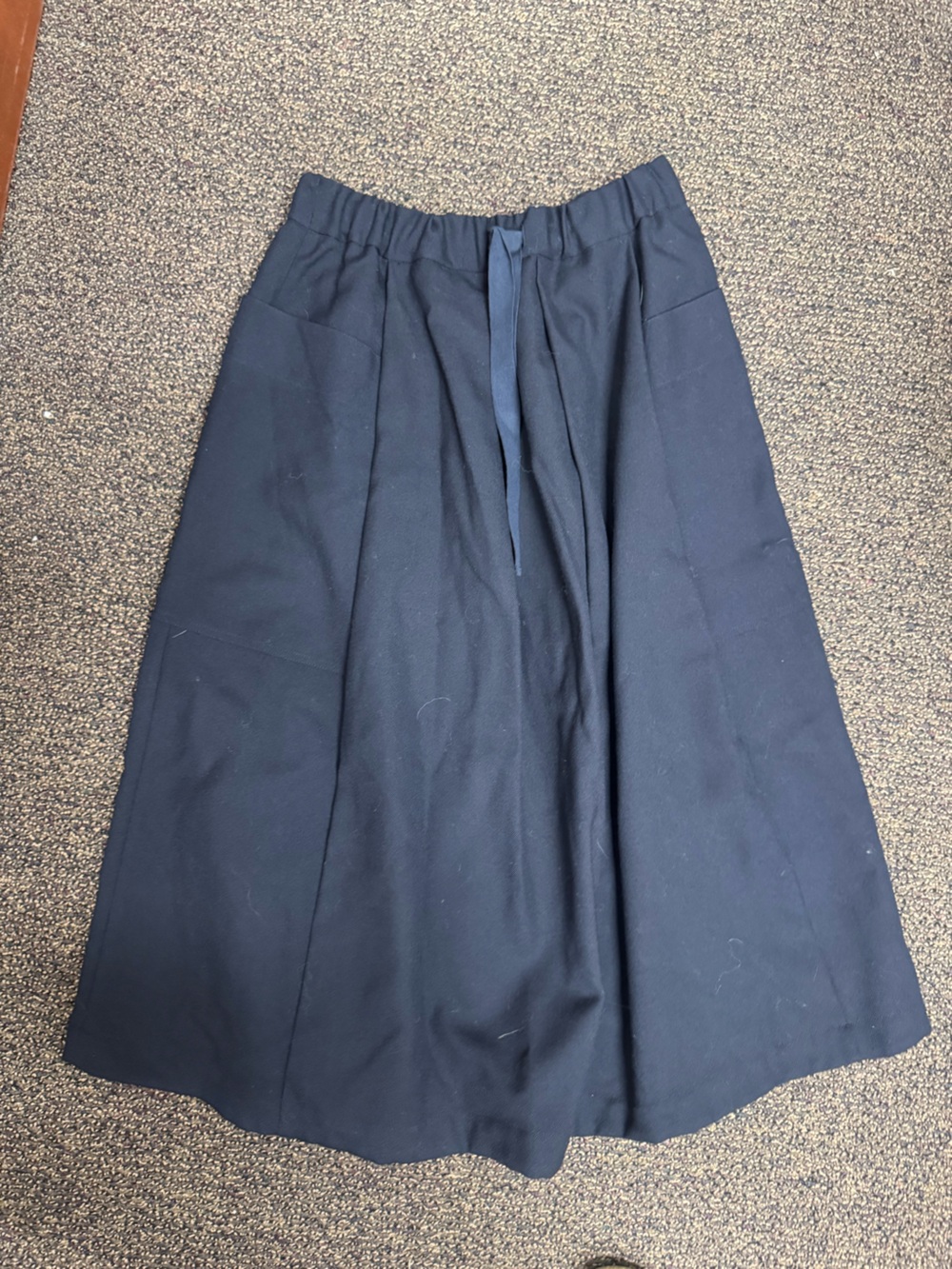 Women's Navy Maxi Skirt with Drawstring Waist